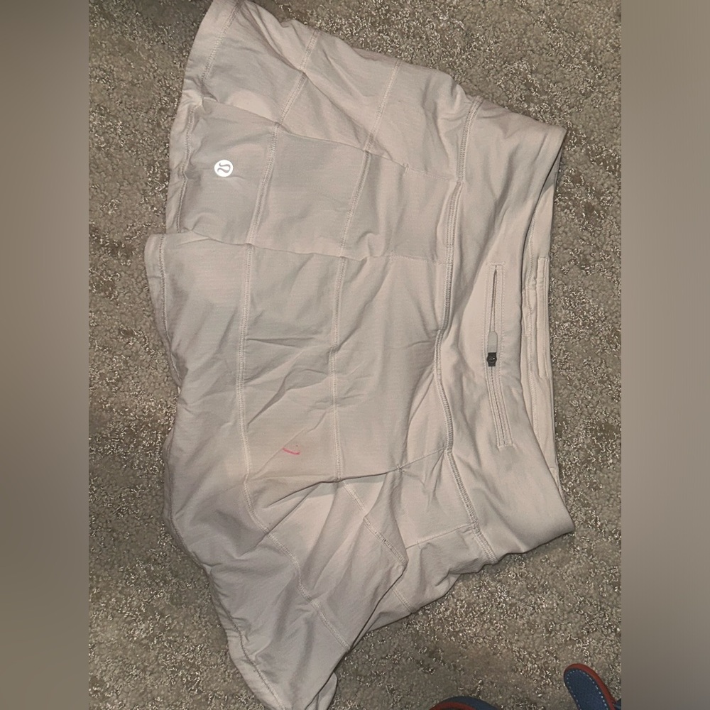 Lululemon white tennis skirt with shorts attached